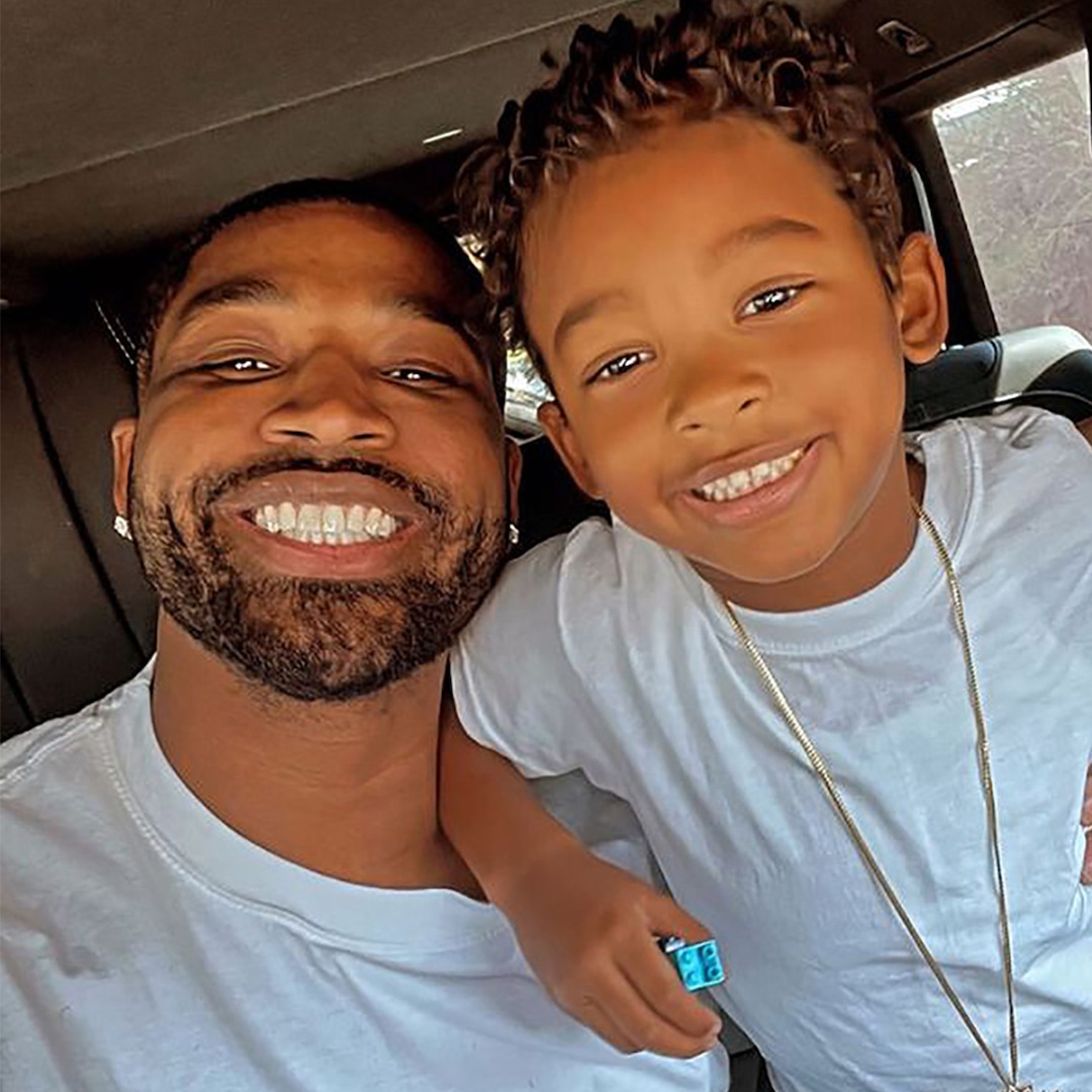 Tristan Thompson Twins With 5-Year-Old Son Prince in Car Selfie
